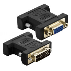 Techly IADAP DVI-8700T tussenstuk voor kabels DVI-I VGA Zwart - Afbeelding 2