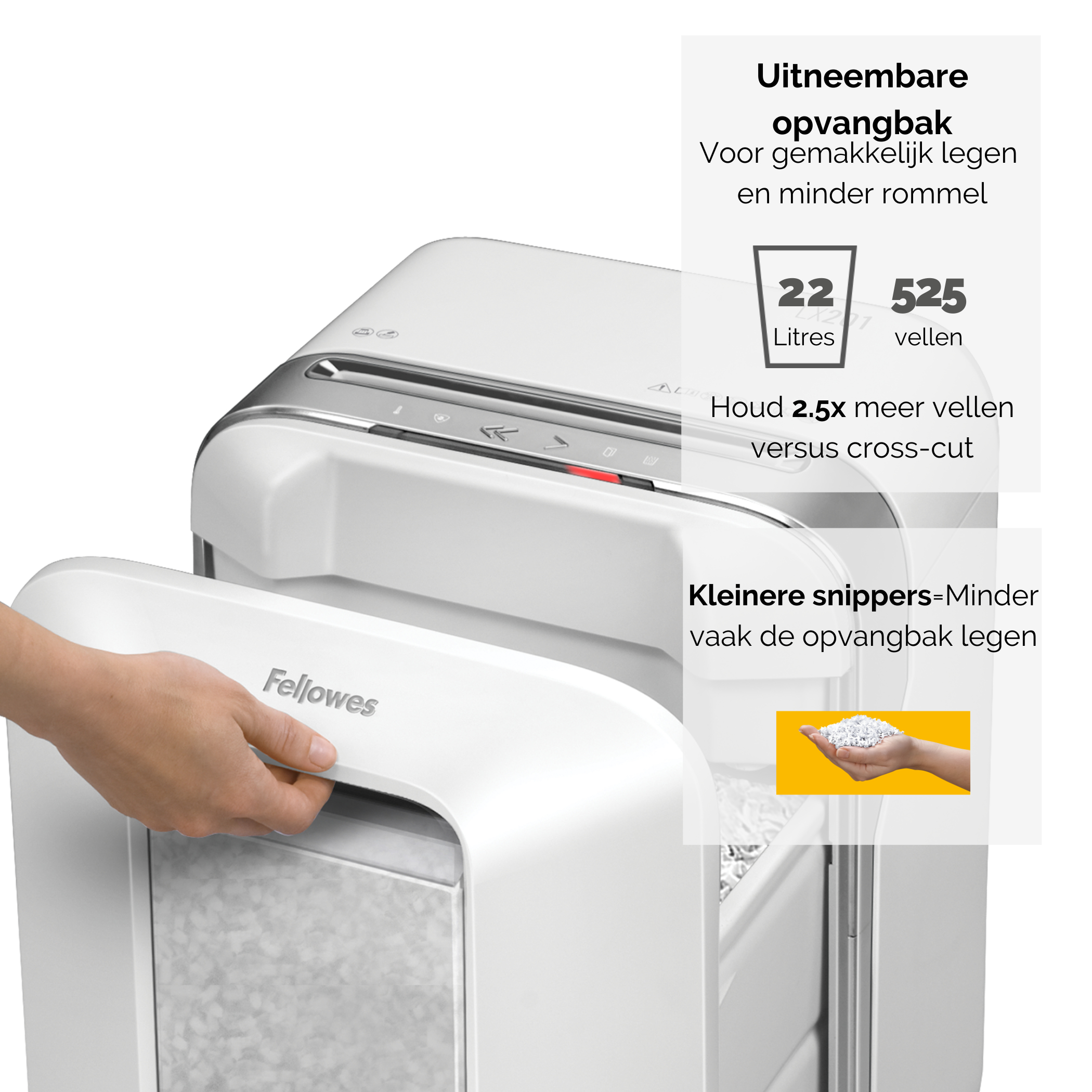 Fellowes Powershred LX201 Micro-Cut Papiervernietiger wit - Afbeelding 11