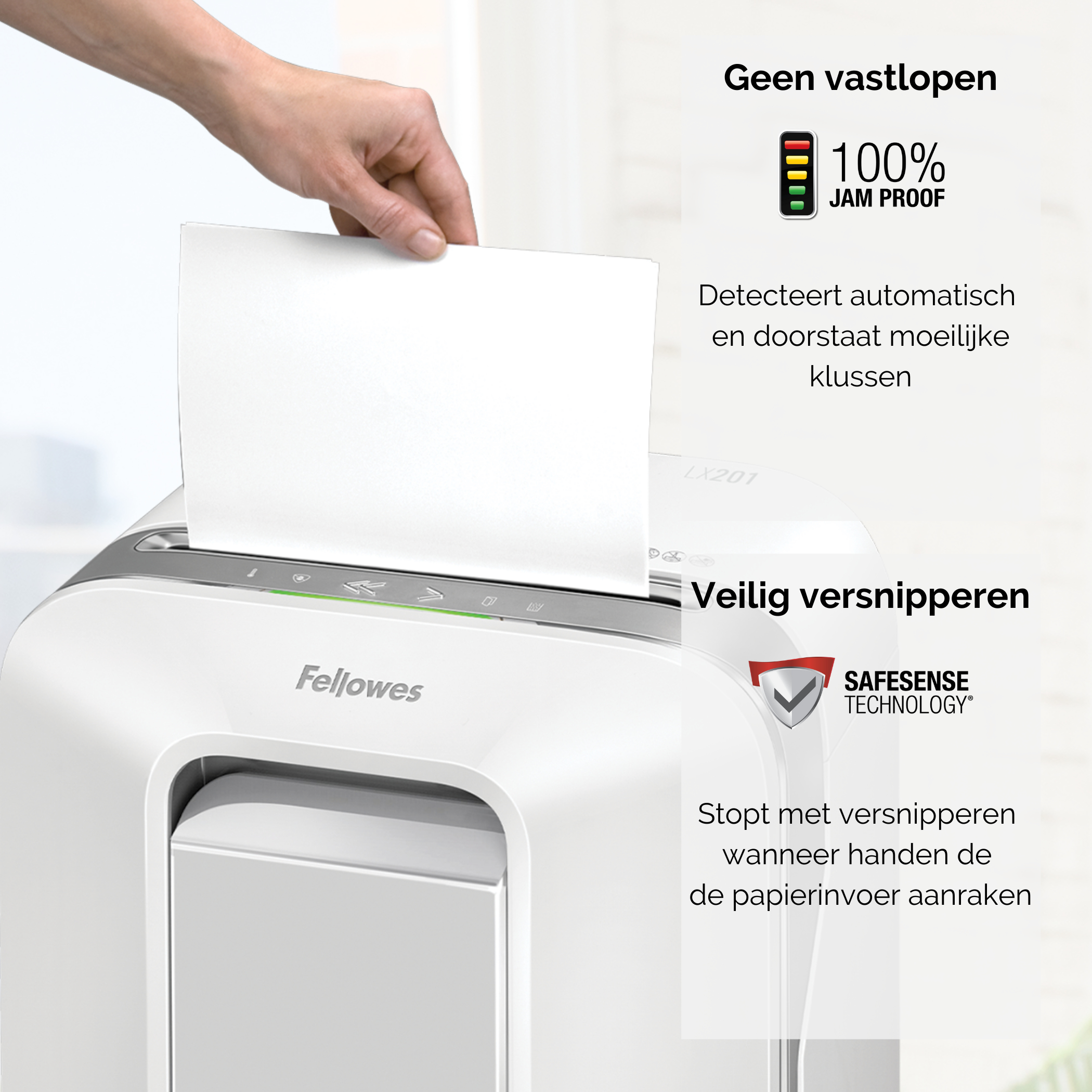Fellowes Powershred LX201 Micro-Cut Papiervernietiger wit - Afbeelding 8