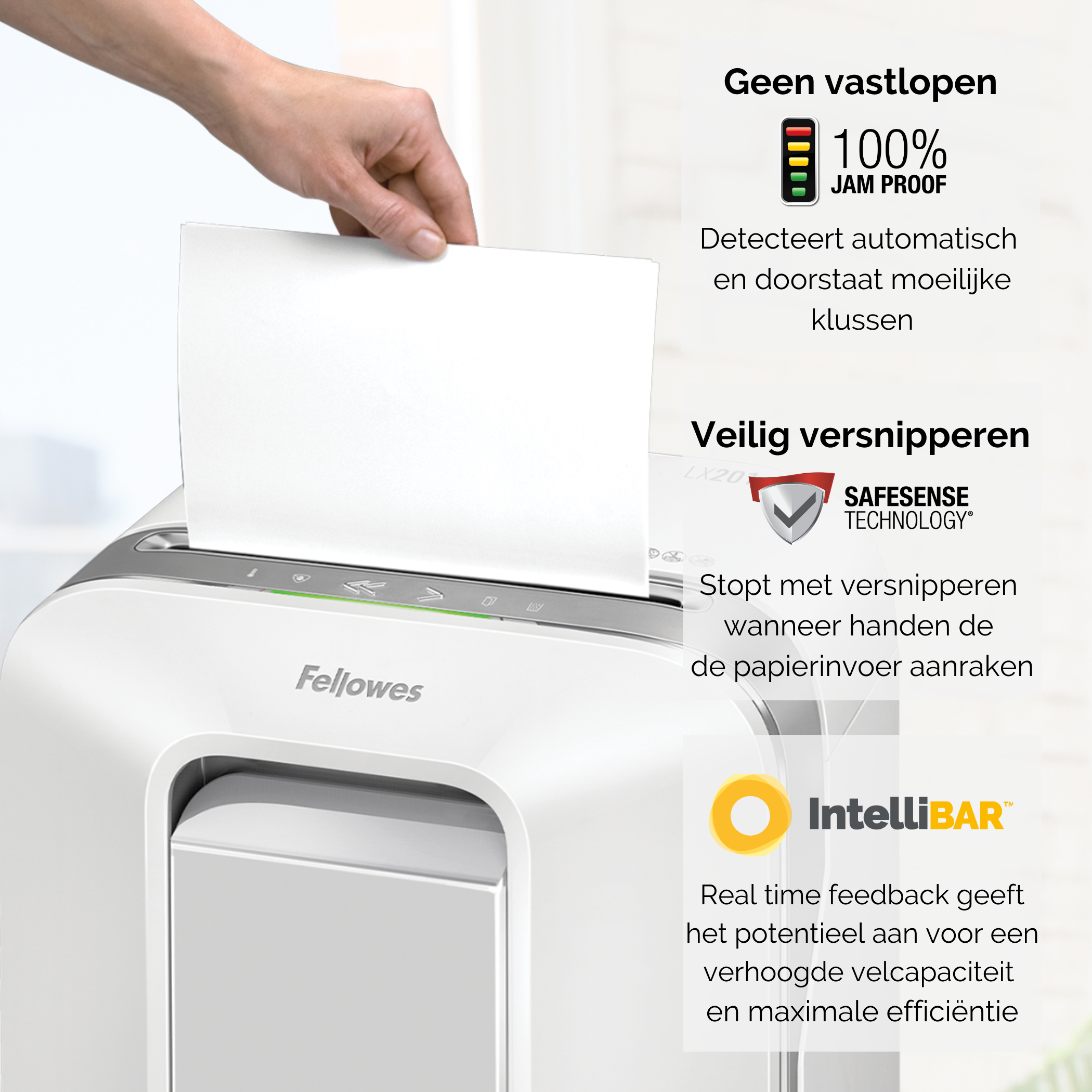Fellowes Powershred LX201 Micro-Cut Papiervernietiger wit - Afbeelding 9