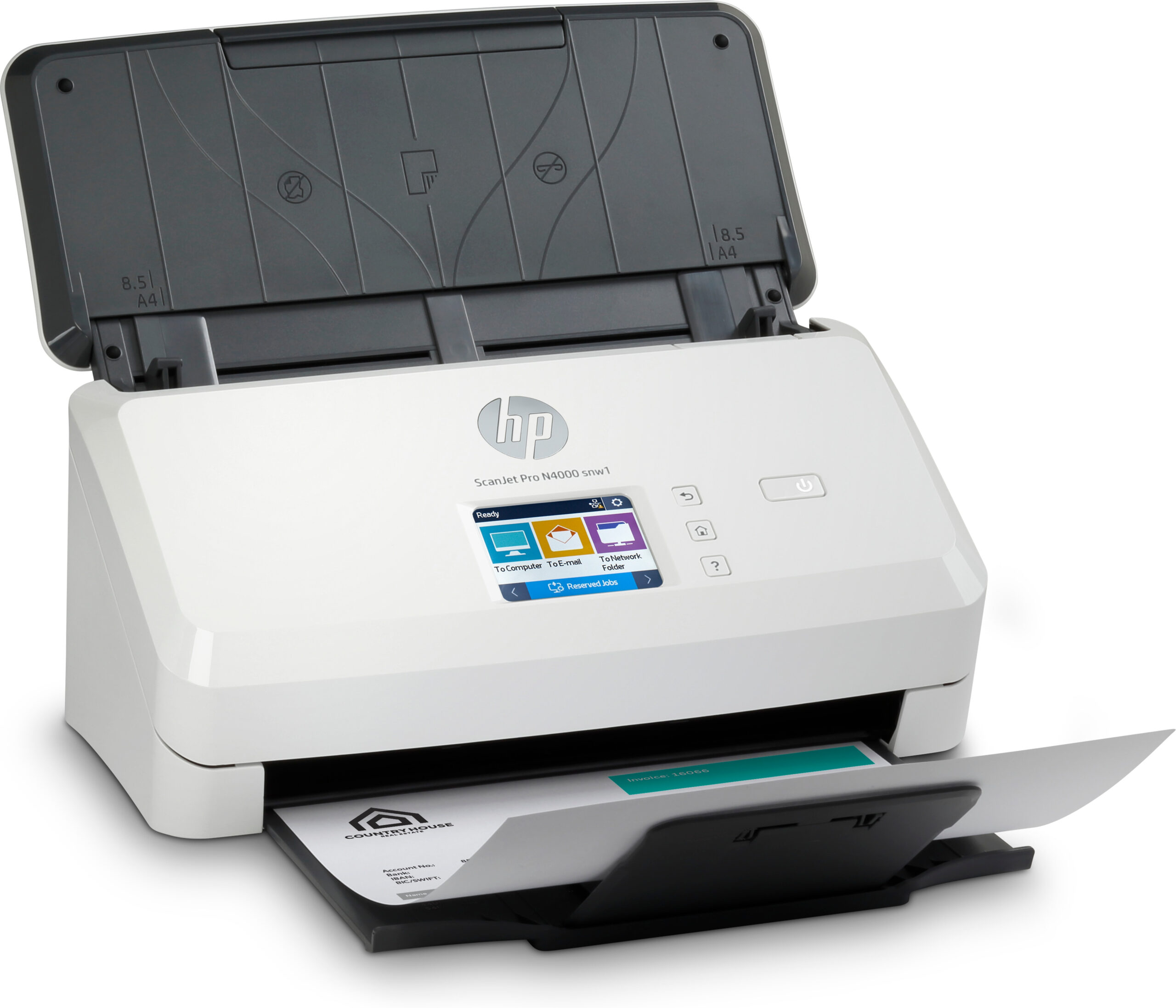 HP Scanjet Pro N4000 snw1 Sheet-feed Scanner Paginascanner 600 x 600 DPI A4 Zwart, Wit - Afbeelding 5