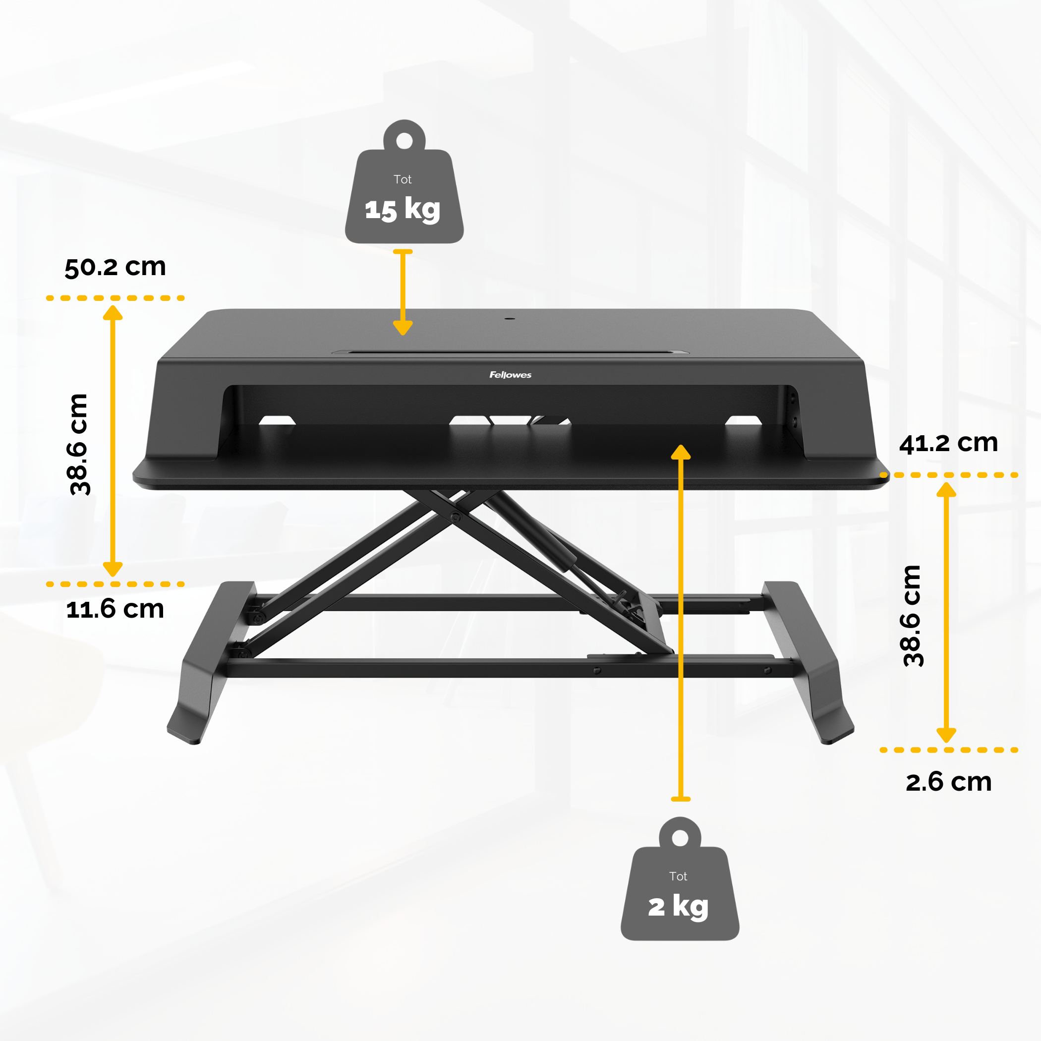 Fellowes Lotus LT Zit-Sta werkstation - Afbeelding 15