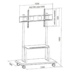 Techly ICA-TR31 bevestiging voor signage-beeldschermen 3,05 m (120") Zwart - Afbeelding 4