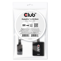 CLUB3D DisplayPort™ to VGA Black Active Adapter M/V - Afbeelding 2