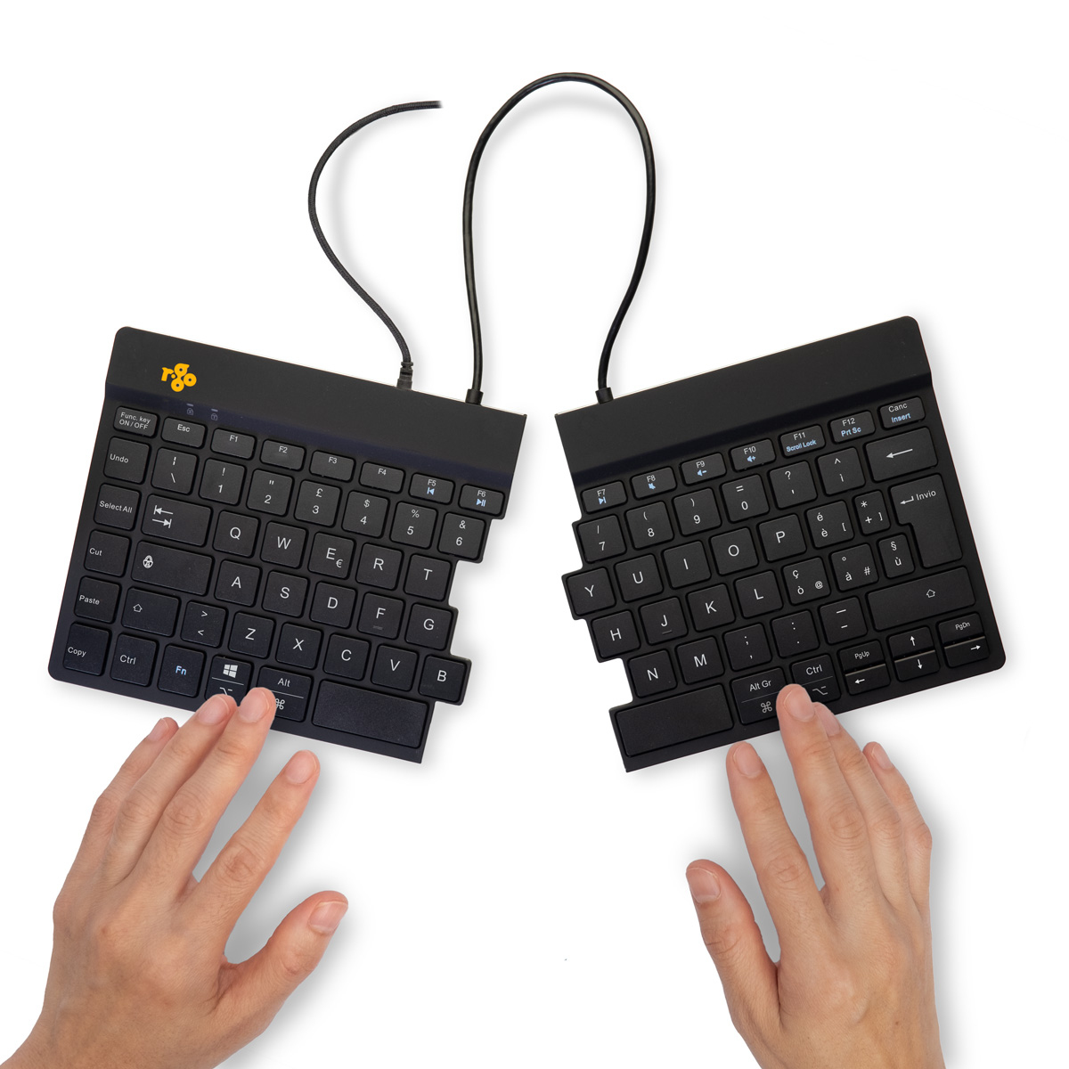 R-Go Tools Ergonomisch toetsenbord R-Go Split Break v2 met pauzesoftware, gesplitst toetsenbord, QWERTY (IT), bedraad, zwart - Afbeelding 6