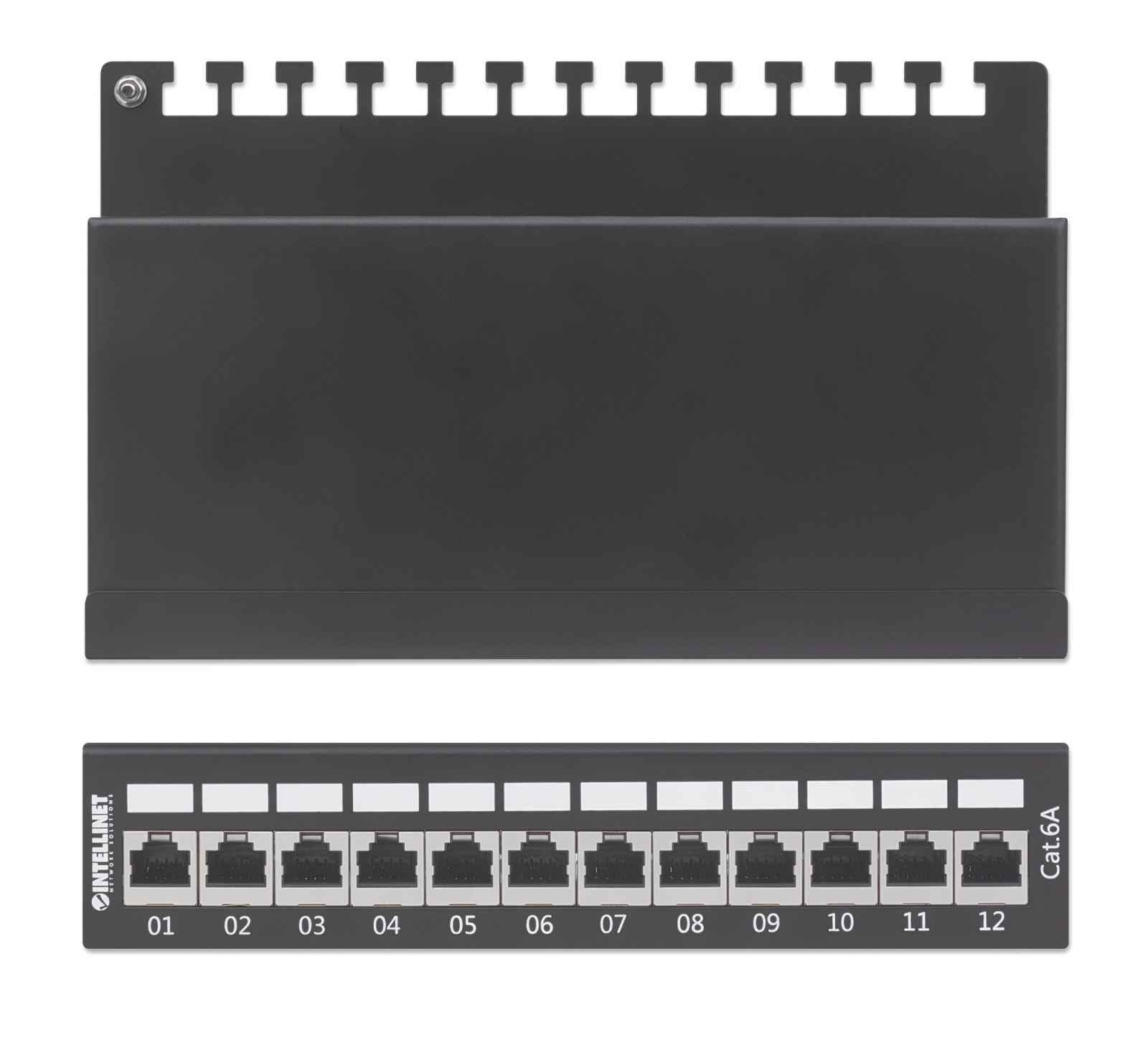 Intellinet Patchpaneel, Cat6a, FTP, 12-poorts, desktop, afgeschermd, 90° top-entry punch-down blokken, zwart - Afbeelding 6