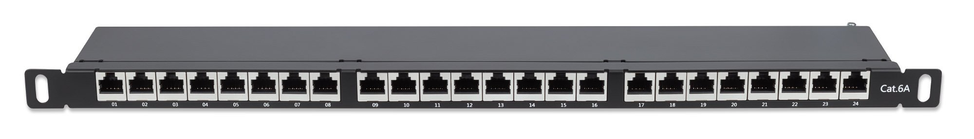 Intellinet Patchpaneel, Cat6a, FTP, 24-poorts, 19", 0,5U, afgeschermd, 90° top-entry punch-down blokken, zwart - Afbeelding 4