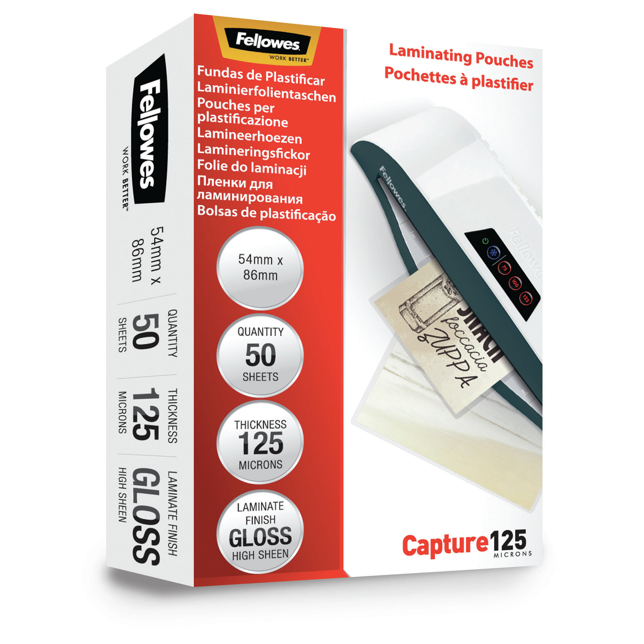 Fellowes 125 micron lamineerhoes glanzend - 54x86mm - Afbeelding 3