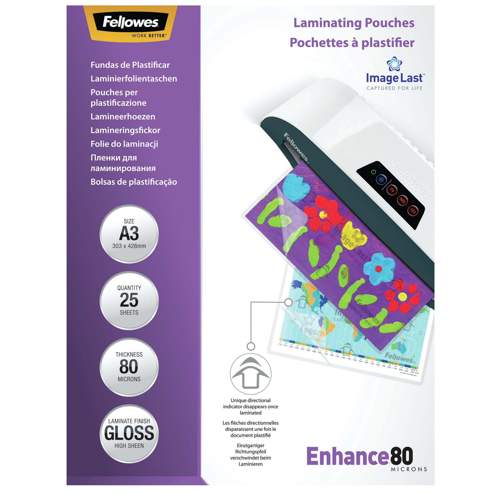 Fellowes ImageLast 80 micron lamineerhoes glanzend A3-25pk