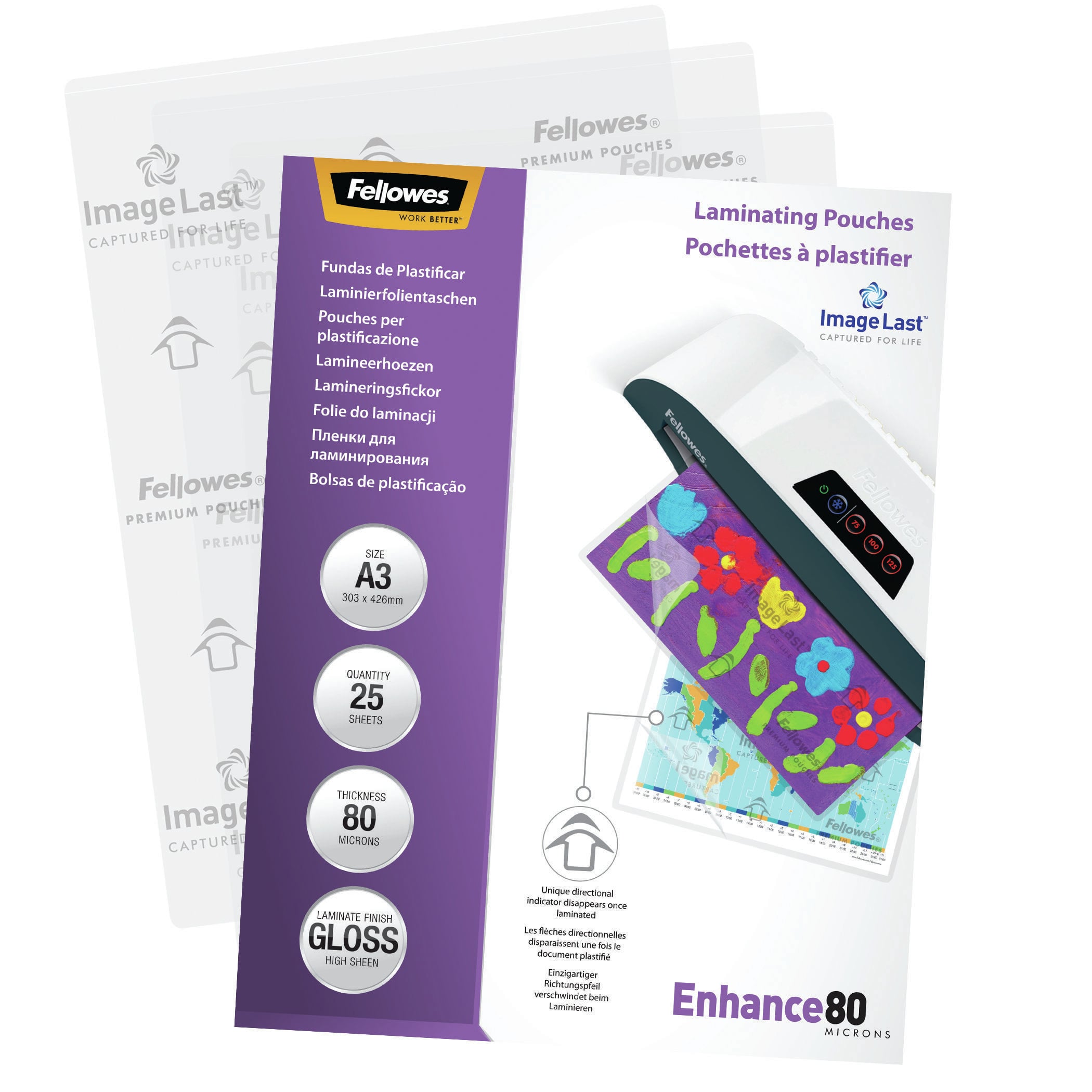 Fellowes ImageLast 80 micron lamineerhoes glanzend A3-25pk - Afbeelding 5