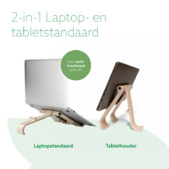 R-Go Tools Laptop- en tabletstandaard R-Go Treepod, ergonomisch en modulair, verstelbaar, biobased - Afbeelding 14