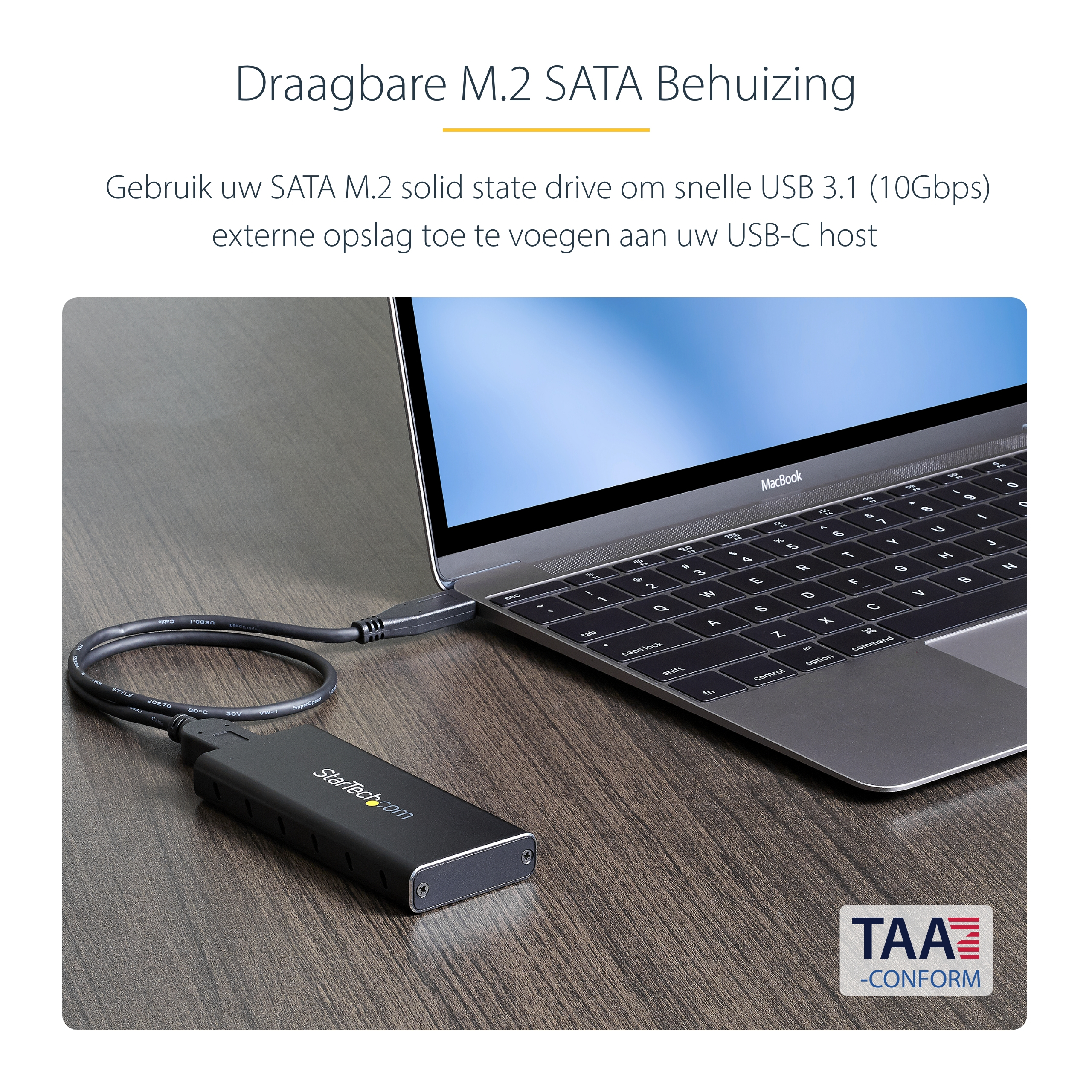 StarTech.com M.2 naar SATA SSD behuizing USB 3.1 (10Gbps) met USB-C kabel externe behuizing - Afbeelding 7