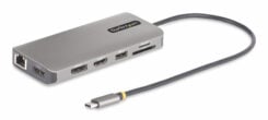 StarTech.com USB-C Triple Monitor Multiport Adapter, 5Gbps, Dual 4K 60Hz + 4K 30Hz HDMI & DisplayPort, 4-Port USB Hub, 100W PD Pass-Through, GbE, SD/MicroSD Kaartlezers