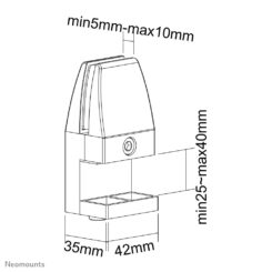 Neomounts NS-CLMP40WHITE Bureauklemmen set (2 st) - max 5 kg - Afbeelding 10