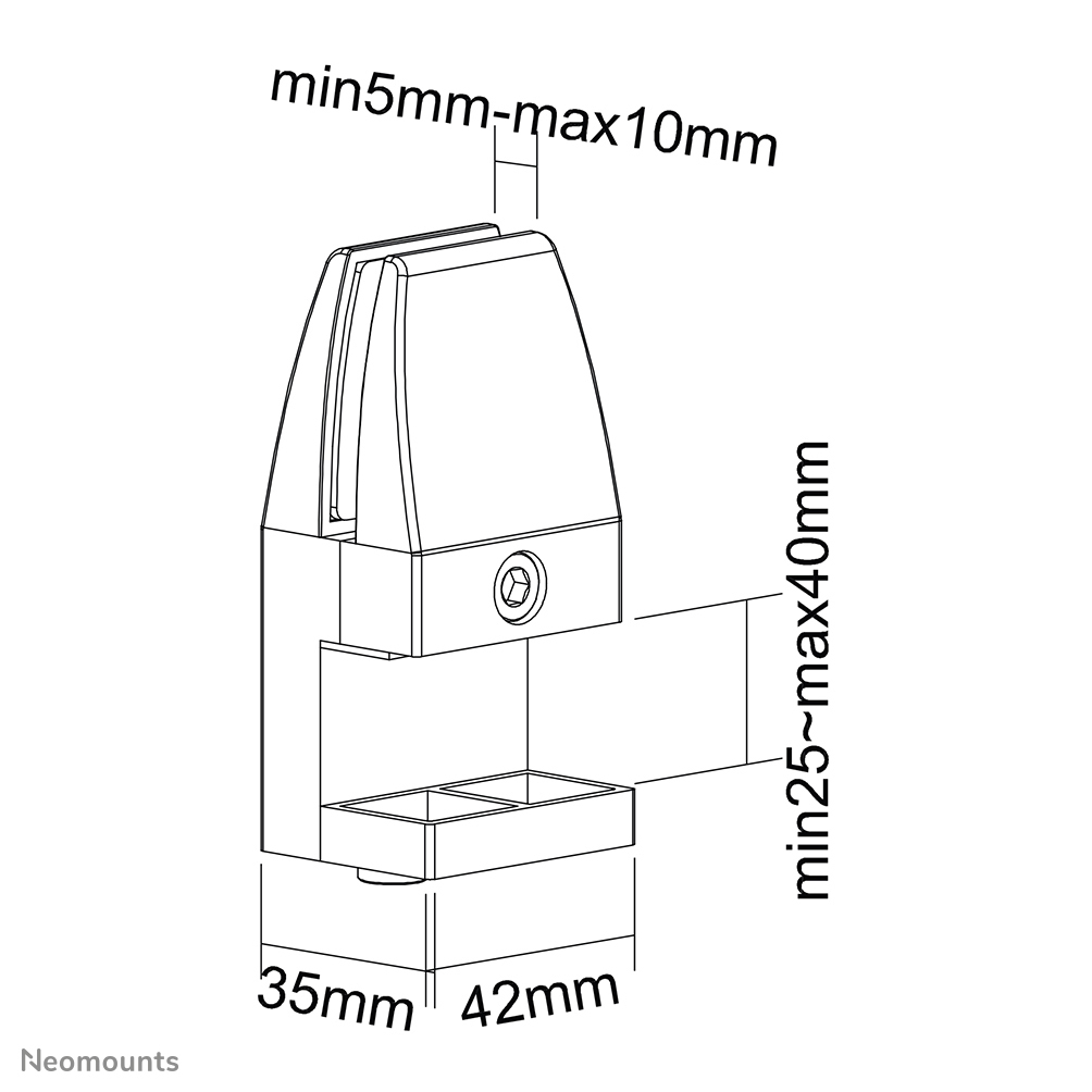 Neomounts NS-CLMP40WHITE Bureauklemmen set (2 st) - max 5 kg - Afbeelding 10