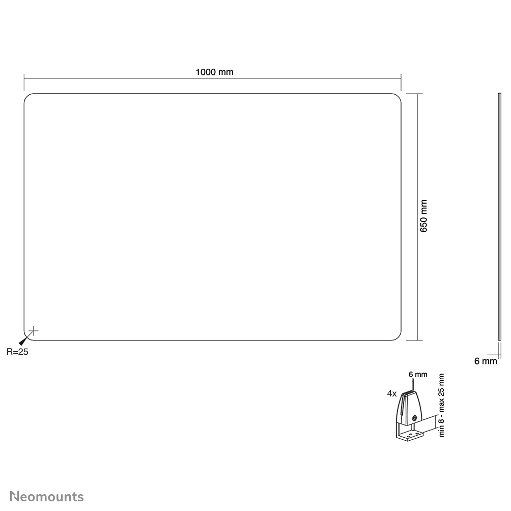 Neomounts NS-GLSPROTECT100 Veiligheidsscherm gehard glas - b 100 cm - Afbeelding 21