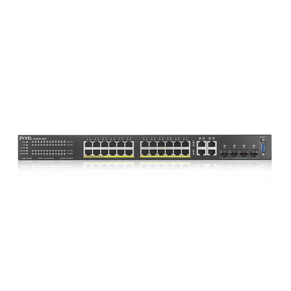 Zyxel GS2220-28HP-EU0101F netwerk-switch Managed L2 Gigabit Ethernet (10/100/1000) Power over Ethernet (PoE) Zwart - Afbeelding 3