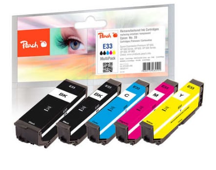 Peach 320141 inktcartridge 5 stuk(s) Compatibel Zwart, Chromatisch blauw, Roze, Geel - Afbeelding 2