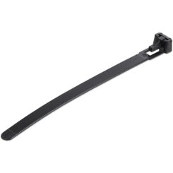 StarTech.com 12 cm Zwarte Herbruikbare Kabelbinders 7 mm Breed, 30 mm Bundeldiameter, 22 kg Treksterkte Hersluitbare Nylon Snelbinders voor Binnen/Buiten, 94V-2/UL Listed, 100 stuks