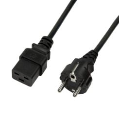 LogiLink CP153 electriciteitssnoer Zwart 3 m CEE7/7 C19 stekker