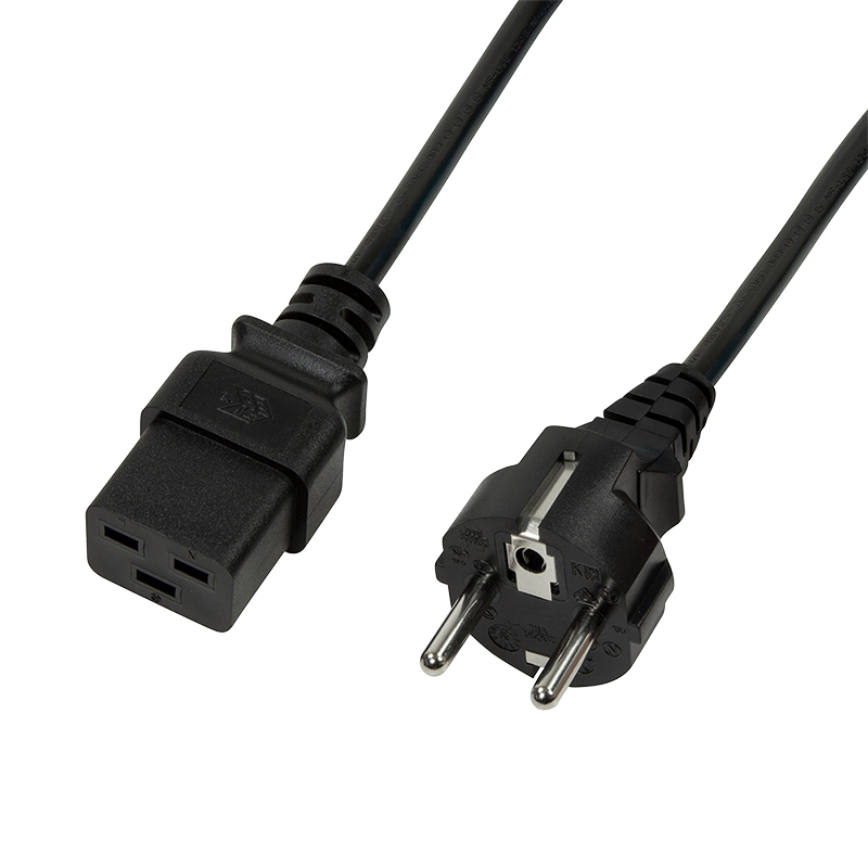 LogiLink CP153 electriciteitssnoer Zwart 3 m CEE7/7 C19 stekker