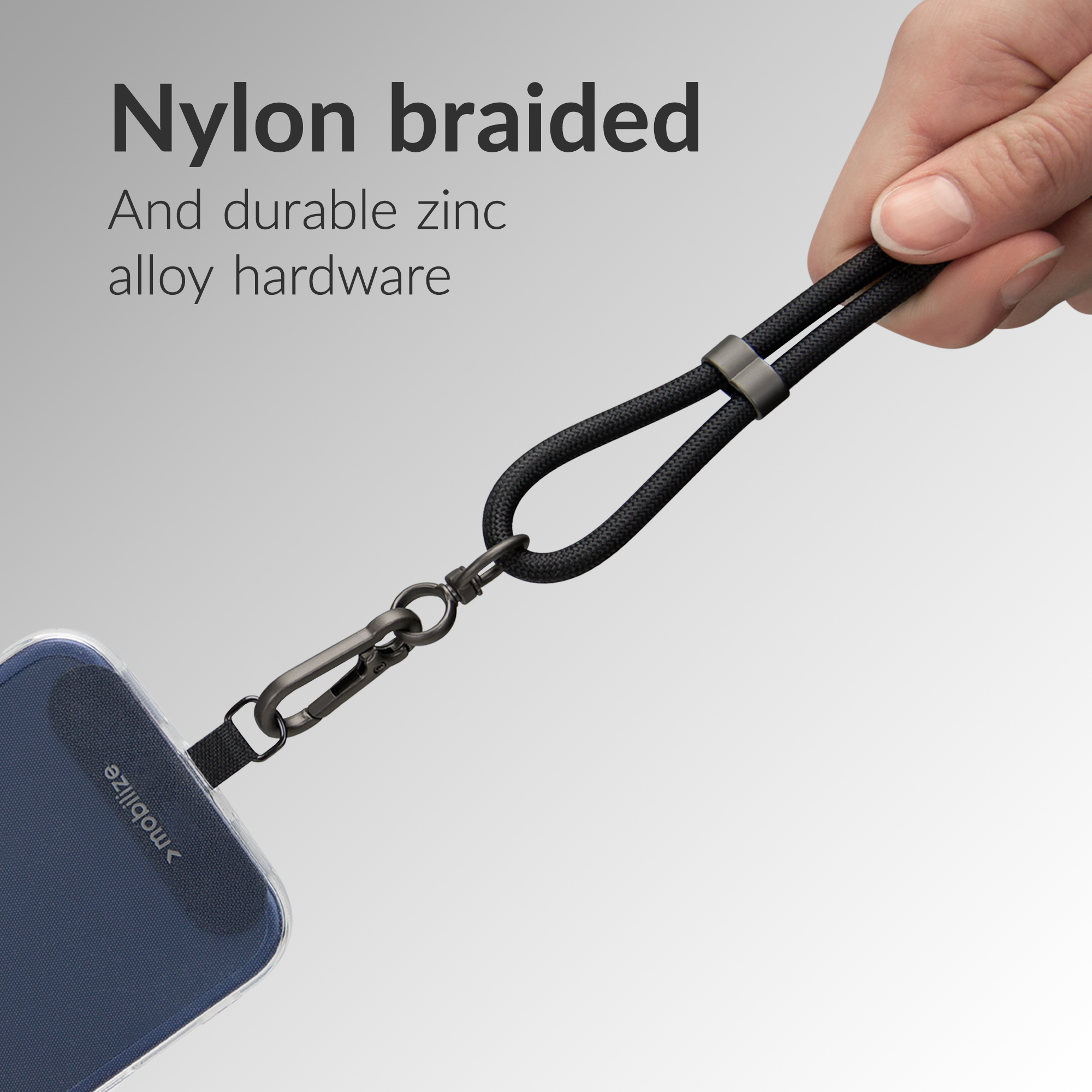Mobilize Lanyard Nylon Cable - USB-C to USB-C - 1.85m - 60W Black - Afbeelding 5