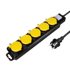 LogiLink LPS255 power uitbreiding 1,5 m 5 AC-uitgang(en) Buiten Zwart, Geel - Afbeelding 2