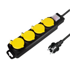 LogiLink LPS254 power uitbreiding 1,5 m 4 AC-uitgang(en) Buiten Zwart, Geel - Afbeelding 2
