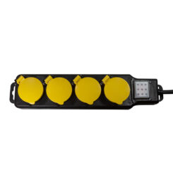 LogiLink LPS254 power uitbreiding 1,5 m 4 AC-uitgang(en) Buiten Zwart, Geel - Afbeelding 3
