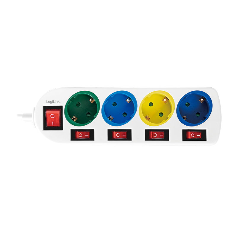 LogiLink LPS257 power uitbreiding 1,5 m 4 AC-uitgang(en) Binnen Wit - Afbeelding 3
