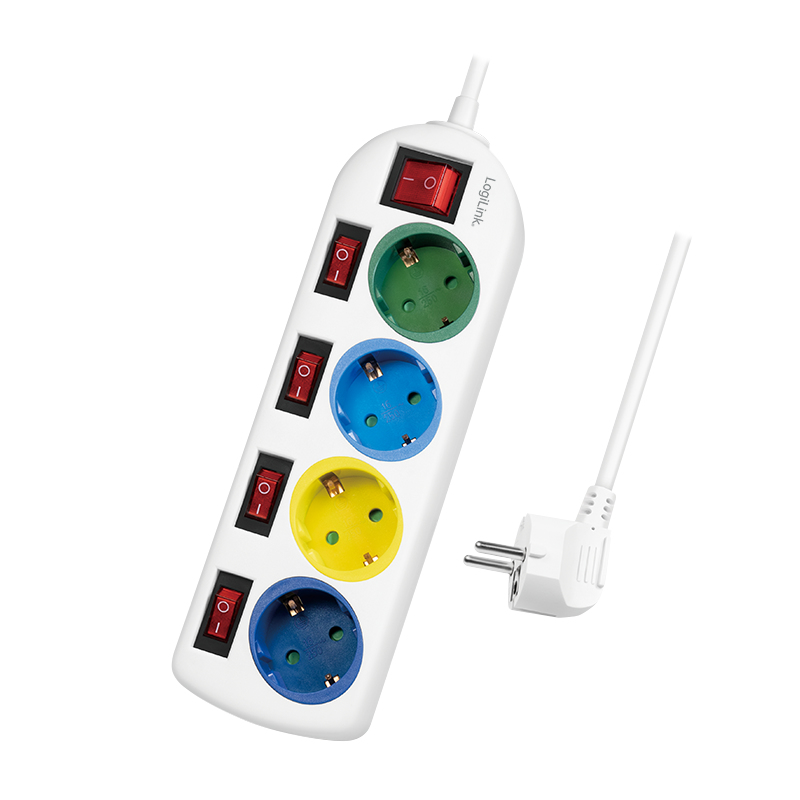 LogiLink LPS257 power uitbreiding 1,5 m 4 AC-uitgang(en) Binnen Wit - Afbeelding 2