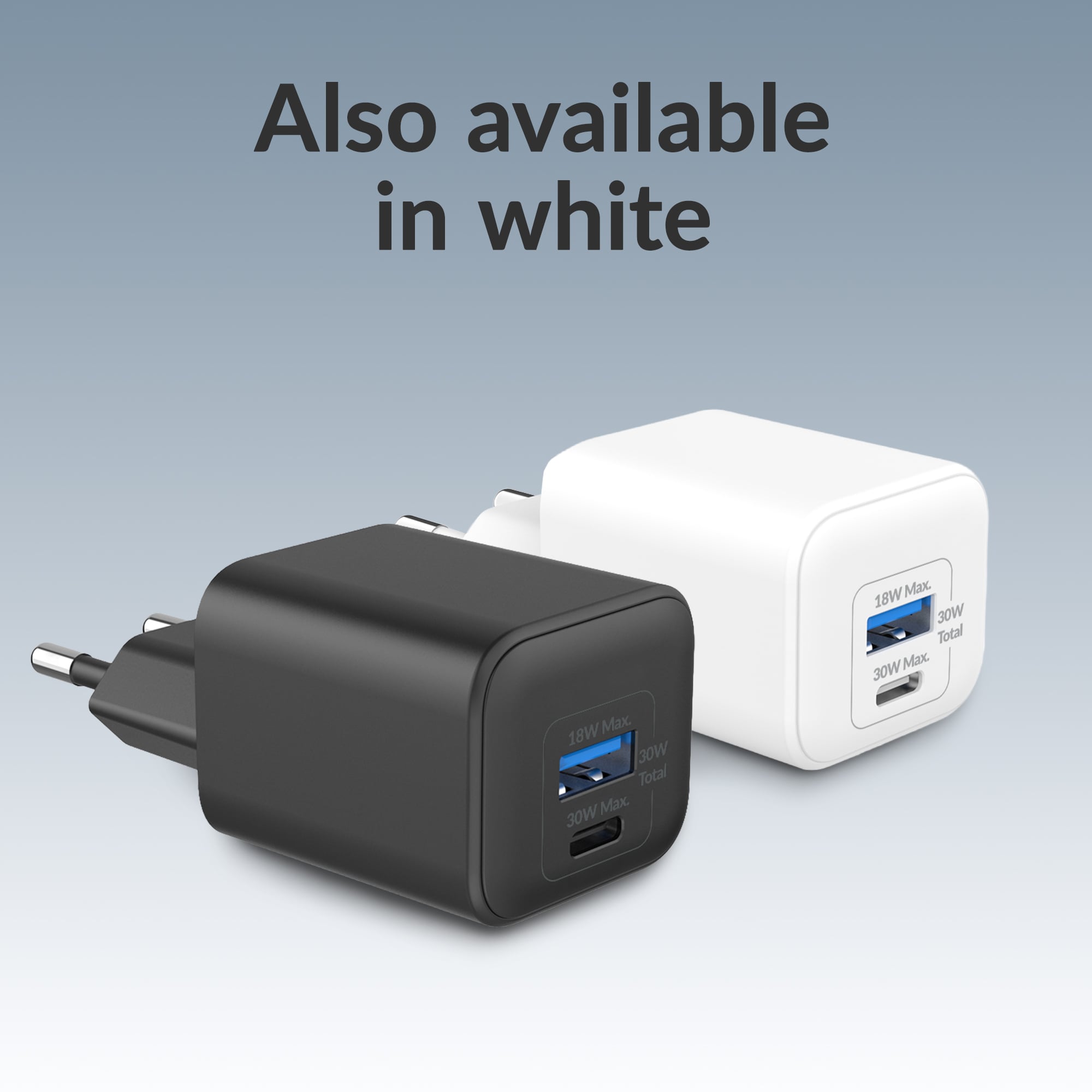 Mobilize Wall Charger USB-C + USB GaN 30W with PD/PPS + USB-C Nylon Cable 1.2m Black - Afbeelding 8