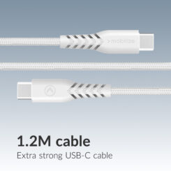 Mobilize Wall Charger USB-C + USB GaN 30W with PD/PPS + USB-C Nylon Cable 1.2m White - Afbeelding 4