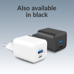 Mobilize Wall Charger USB-C + USB GaN 30W with PD/PPS + USB-C Nylon Cable 1.2m White - Afbeelding 8