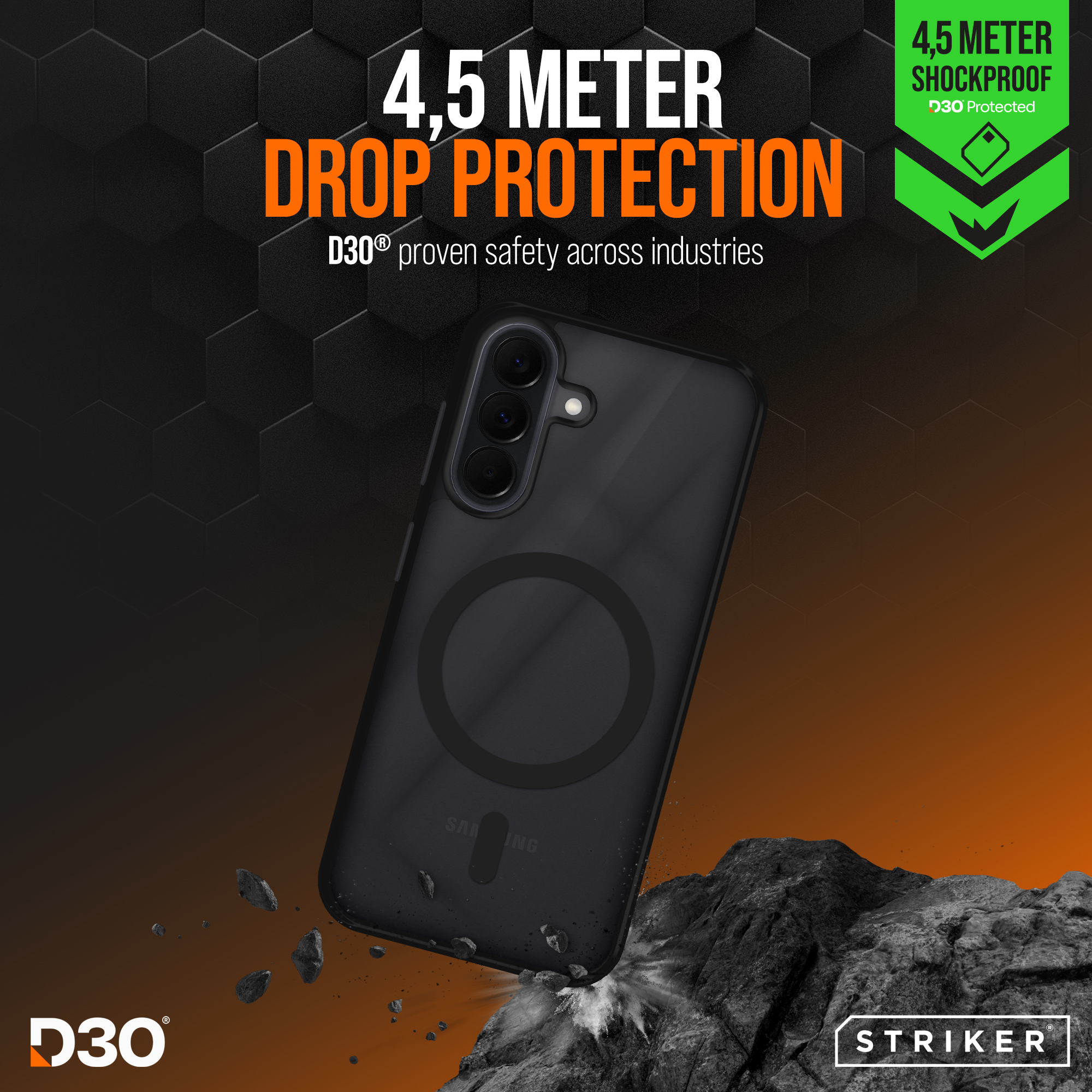 Striker X-Core - D3O Xtreme Impact Mag Case - Black - Samsung A27 5G - Afbeelding 2