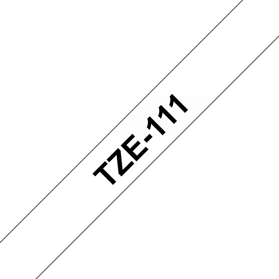 Brother TZE-111 labelprinter-tape Zwart op zilver - Afbeelding 2