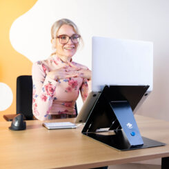 R-Go Tools Tablet- en laptopstandaard R-Go Riser Duo, geschikt voor 10-22 inch scherm, zwart - Afbeelding 9