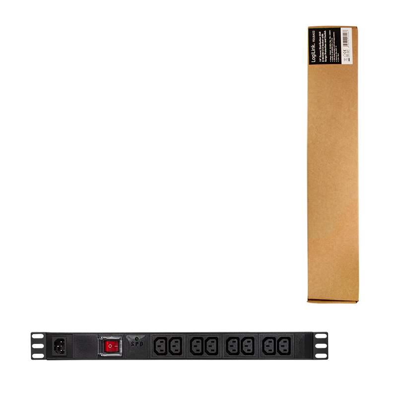 LogiLink PDU8A02 energiedistributie 8 AC-uitgang(en) 1U Zwart - Afbeelding 6