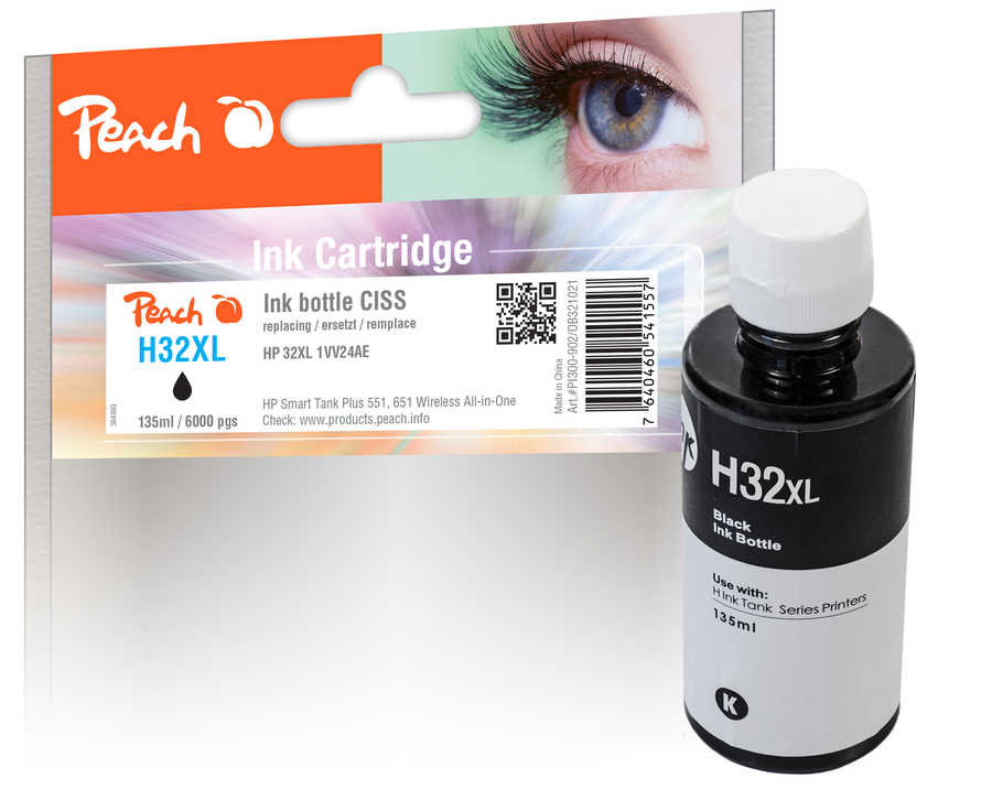 Peach PI300-902 inktcartridge 1 stuk(s) Compatibel Zwart