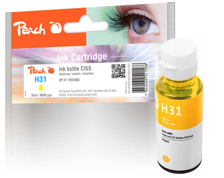 Peach PI300-905 inktcartridge 1 stuk(s) Compatibel Geel - Afbeelding 2