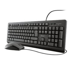 Trust Primo Toetsenbord en Muis Set - Bedrade desktopset – Belgische AZERTY-indeling – Full-size toetsenbord – Zwart - Afbeelding 3