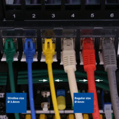 ACT Blauwe 5 meter LSZH U/FTP CAT6A datacenter slimline patchkabel snagless met RJ45 connectoren - Afbeelding 9