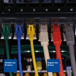 ACT Blauwe 3 meter LSZH U/FTP CAT6A datacenter slimline patchkabel snagless met RJ45 connectoren - Afbeelding 9
