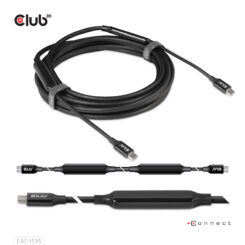 CLUB3D USB 3.2 Gen2 Type C naar C Actieve Bi-directionele Kabel 8K60Hz (alt modus) M/M 5m/16.4ft - Afbeelding 3