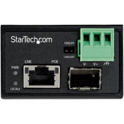 StarTech.com PoE+ Industrial Glasvezel naar Ethernet Media Converter 30W SFP naar RJ45 Single Mode/Multi Mode Gigabit Fiber naar Koper Compact design IP-30/ -40 tot +75°C - Afbeelding 3