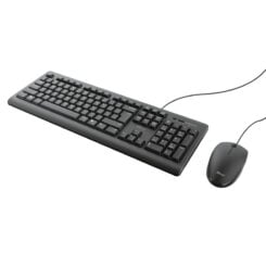 Trust Primo Toetsenbord en Muis Set - Bedrade desktopset – Belgische AZERTY-indeling – Full-size toetsenbord – Zwart - Afbeelding 5