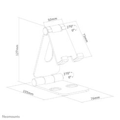 Neomounts DS10-160SL1 Telefoonstandaard tot 7" - opvouwbaar - universeel - Afbeelding 15