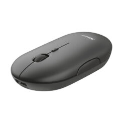 Trust Puck Draadloze Muis - Multi-device muis – USB en Bluetooth verbinding – 1600 DPI – Grijs