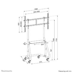 Neomounts NS-M3800BLACK TV trolley 60-100" - Afbeelding 15