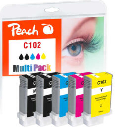Peach PI100-359 inktcartridge 5 stuk(s) Compatibel Normaal rendement Zwart, Cyaan, Magenta, Geel - Afbeelding 2